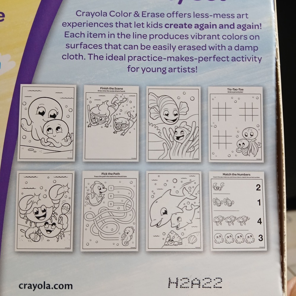 New Crayola Color & Erase Dinosaurs/Under The Sea Reusable Activity Set Markers - Picture 7 of 13